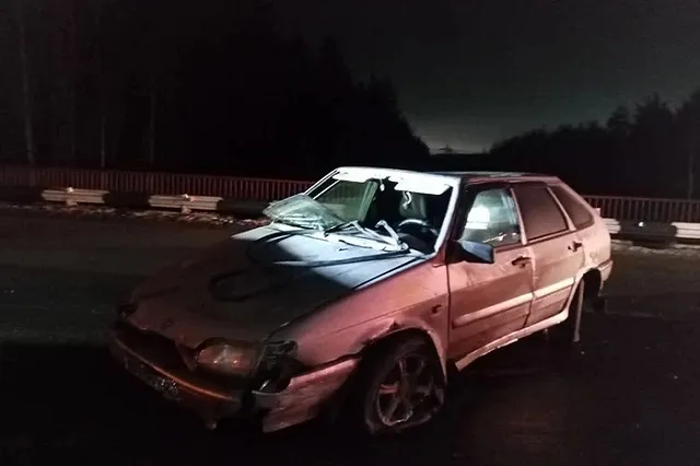 Водитель ВАЗ наехал на Серовском тракте на выпавшие из грузовика бревна