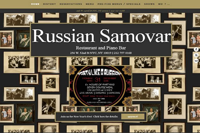 В Нью-Йорке обанкротился легендарный ресторан «Русский самовар»