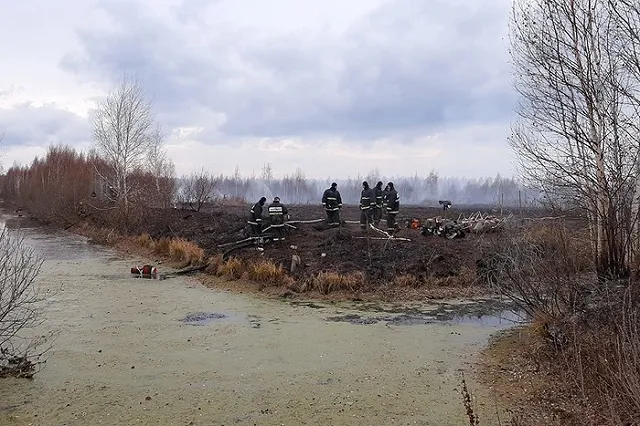 В Солнечном для тушения торфяника роют искусственный водоем