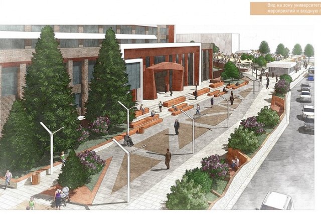 Площадь перед УрГЭУ решили благоустраивать