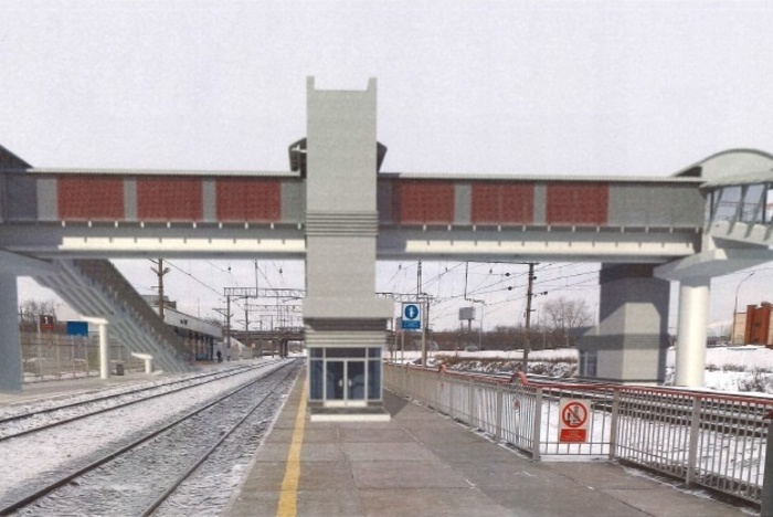 На станции ВИЗ построят крытый пешеходный мост через пути