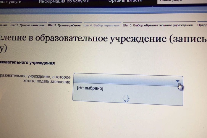Сайт госуслуг, записывающий детей в школу, «завис» в первые же минуты