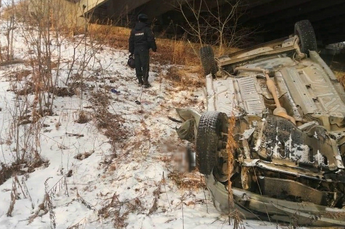 Под железнодорожным мостом лесник нашел разбитую иномарку с телом водителя