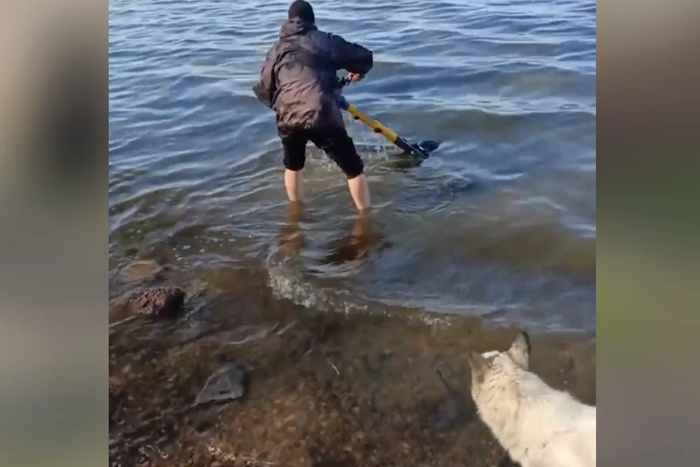 В Екатеринбурге спасли утопленный в ледяной воде электросамокат