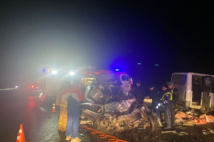 Водитель легкового автомобиля погиб в ДТП с микроавтобусом на Режевском тракте