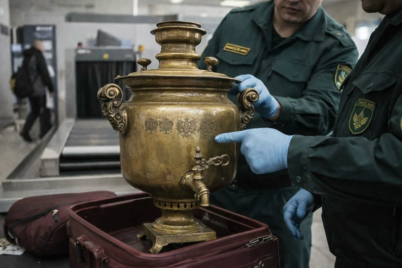 Улетавшему пассажиру Кольцово не позволили вывезти в Баку уникальный самовар (ФОТО)