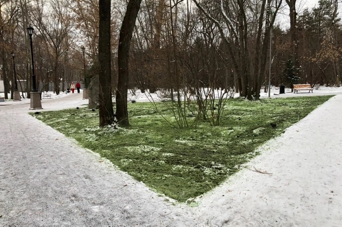 В Зелёной Роще позеленел снег