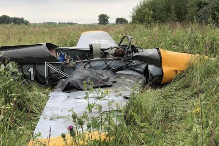 Момент падения легкомоторного самолета в Подмосковье попал на видео