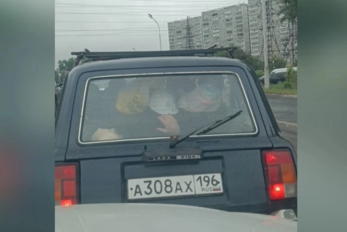 В Екатеринбурге заметили машину, которая везла человека в багажнике