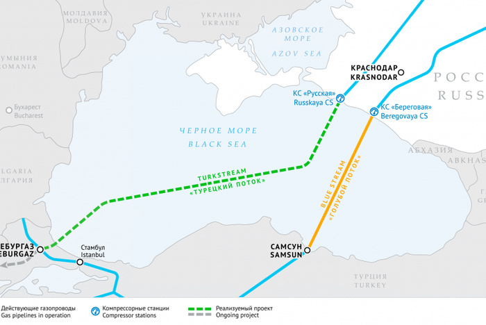 «Газпром» договорился продлить «Турецкий поток» до ЕС