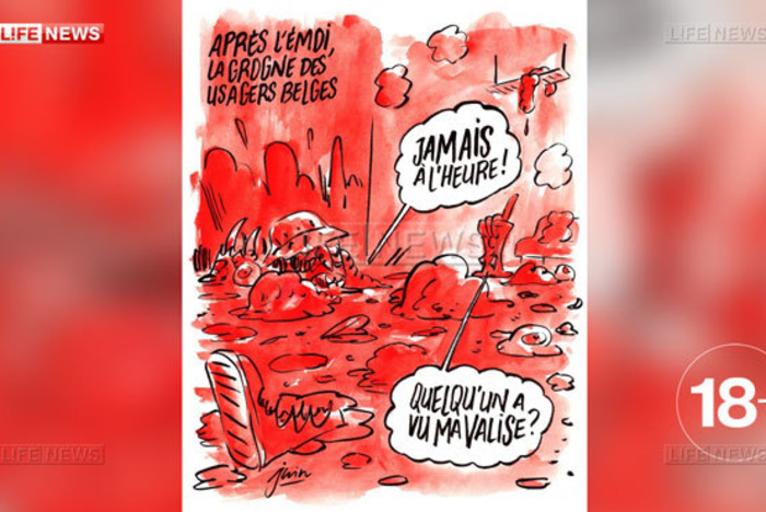 «Где мой чемодан?»: Charlie Hebdо снова высмеял теракты в Брюсселе