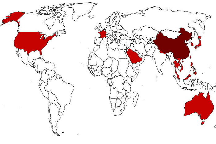 https://ru.wikipedia.org Карта распространения 2019-nCoV (на 25 января 2020) ,Wograne - собственная работа