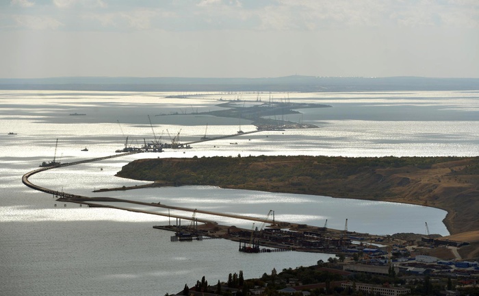 Строительство транспортного перехода через Керченский пролив. Фото: kremlin.ru