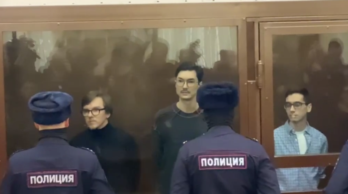 Подсудимые по делу о вымогательстве у главы Ростеха. Фото: скрин видео