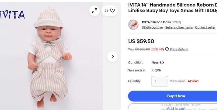 Кукла Reborn. И это далеко не самый анатомически похожий на живого младенца экземпляр. Фото: eBay 