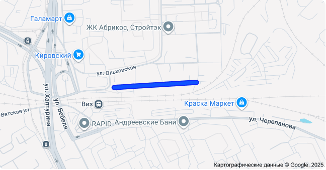 Улица Чехова (выделена синим). Фото: карты Google