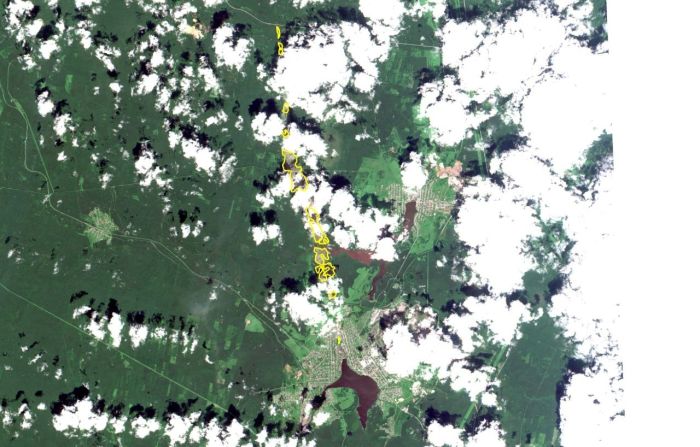 Снимок со спутника Sentinel-2, полученный 25 июня. Фото: Telegram-канал «Опасные природные явления Пермского края»  