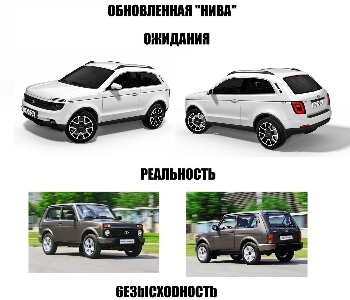 Интернет-сообщество отреагировало на появление новой модификации Lada 4x4 с присущим ему тонким юмором и сарказмом