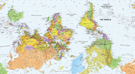 Карта мира с другой точки зрения.